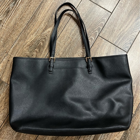 Micheal Kors large black leather shoulder tote bag - Picture 2 of 16